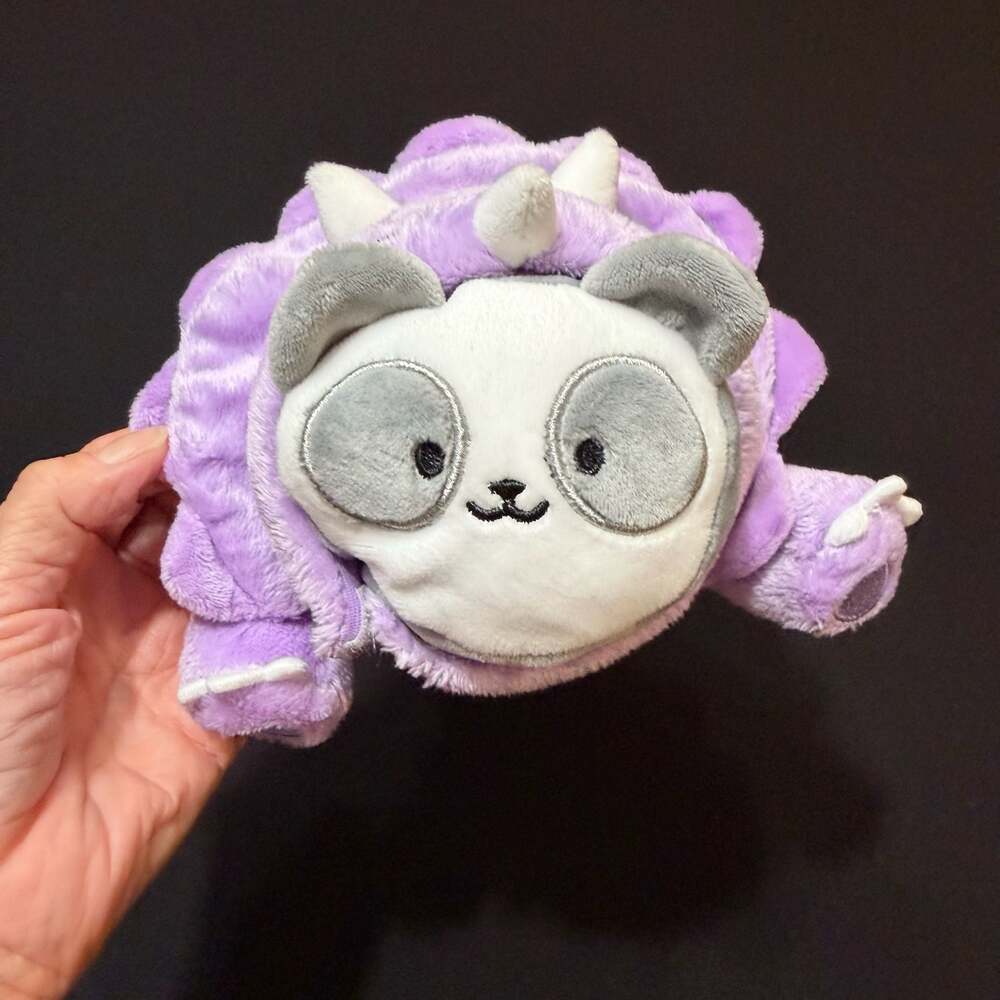 Anirollz Pandaroll Mini Plush Mystery Safari Series Purple Wolf Costume Keychain